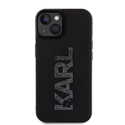 3. Etui Karl Lagerfeld 3D Rubber Glitter Logo na iPhone 15 - czarne