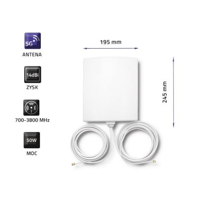 3. QOLTEC ANTENA 5G | 14DBI | ZEWNĘTRZNA