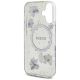 7. Etui Guess Resin Flowers Glitter MagSafe na iPhone 16 - fioletowe