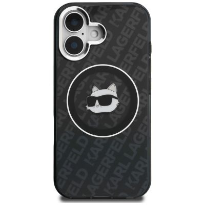 3. Etui Karl Lagerfeld IML Choupette Head Logo MagSafe na iPhone 16 - czarne