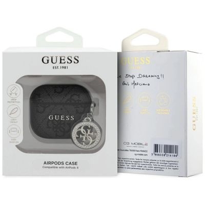 3. Etui Guess 4G Strass Charm na AirPods 4 - czarne
