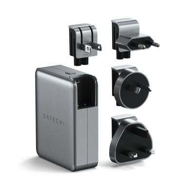 2. Satechi 4-Port GaN Travel Charger - ładowarka podróżna 145W z 4 adapterami do gniazdek - US, UK, EU, AS (4x USB-C)