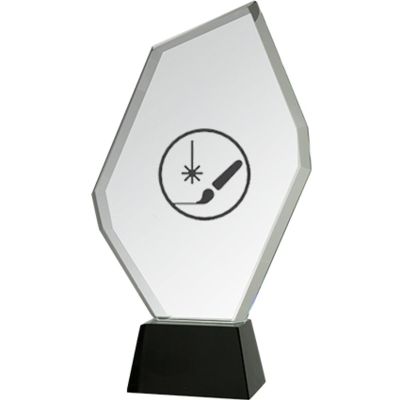 3. Trofeum szklane grawerowane z etui + wypełnienie farbą