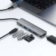 5. Hub USB Acefast J18 stacja dokująca USB-C 6w1 HDMI 4K 60Hz PD90W - szara
