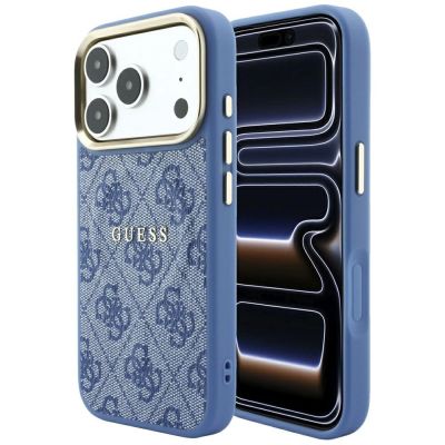 Etui Guess Embossed 4G Classic MagSafe na iPhone 17 Pro / 18 Pro - niebieskie