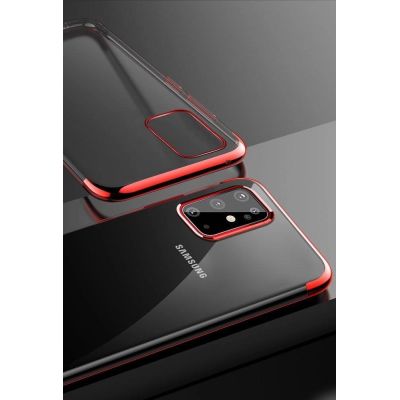 5. Clear Color case żelowy pokrowiec etui z metaliczną ramką Samsung Galaxy A72 4G czarny