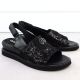 5. Sandały damskie na podwyższeniu z gumą czarne Jezzi  RMR2267-2