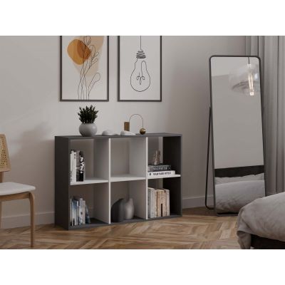 8. REGAŁ MALAX 2X3 ANTRACYT/BIEL