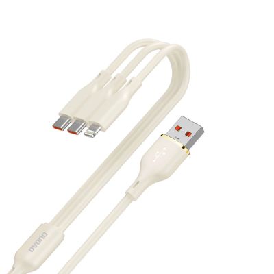 2. Kabel 3w1 Dudao L7SE USB-A - 2x USB-C / Lightning 66W 1.2m - beżowy