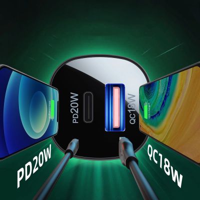 8. Acefast ładowarka samochodowa 38W USB Typ C / USB, PPS, Power Delivery, Quick Charge 3.0, AFC, FCP czarny (B1 black)