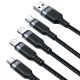 4. Kabel Joyroom Multi-Use Series S-A18 4w1 USB-A - USB-C / Lightning / Lightning / micro USB 1.2m - czarny