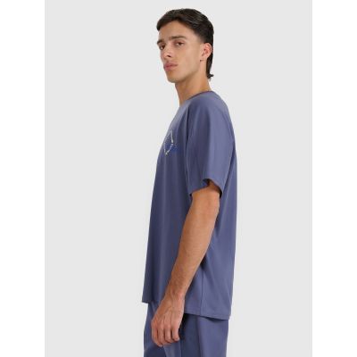 3. T-shirt oversize z nadrukiem męski 4F 4FWAW25TTSHM2401-32S