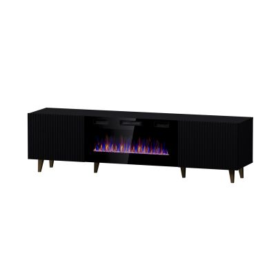 2. Szafka RTV PAFOS EF z kominkiem elektrycznym 180x42x49 czarny mat