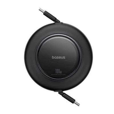 Kabel Baseus Free2Pull Mini 100W zwijany USB-C - USB-C 2m - czarny