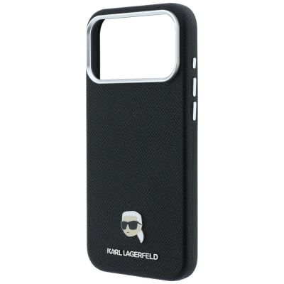 6. Etui Karl Lagerfeld Grained Karl Head Metal MagSafe na iPhone 18 Pro Max / 17 Pro Max - czarne