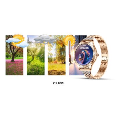 26. Smartwatch Damski VELTORI VT350-1 Bransoleta Różowe Złoto