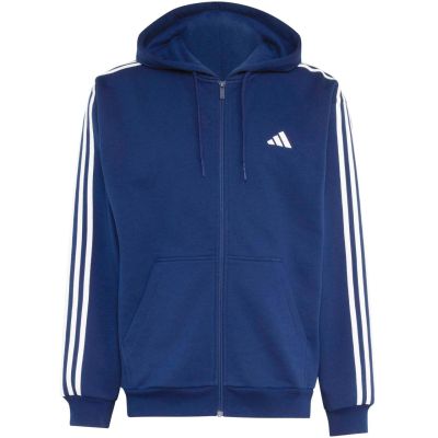 2. Bluza męska adidas Essentials 3-Stripes Fleece Full-Zip Hoodie granatowa KY4144