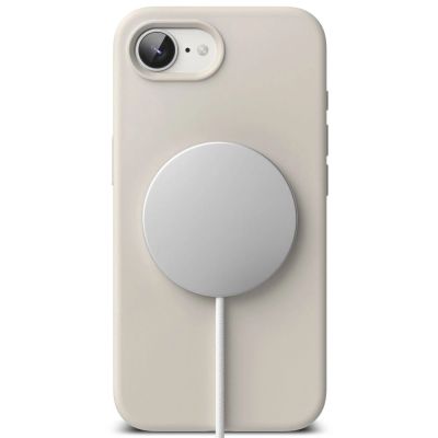 4. Etui Ringke Silicone Magsafe na iPhone 16e / 17e - beżowe