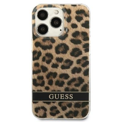 3. Etui Guess Leopard na iPhone 13 Pro / iPhone 13 - brązowe