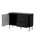 2. Komoda 1D3S CORTINA 120x40x81 czarny