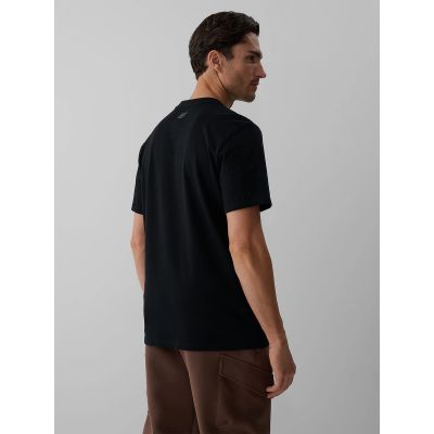 2. T-shirt regular z nadrukiem męski 4F 4FKAW26TTSHM4477-20S