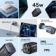 9. UNITEK ŁADOW. SIECIOWA 2X GAN 45W, 2XUSB-C PD 3.0, QC, CZARNA