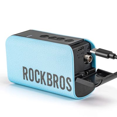 2. Pompka elektryczna Rockbros 42520006001 kompresor z cyfrowym wyświetlaczem do piłek / balonów - niebieska