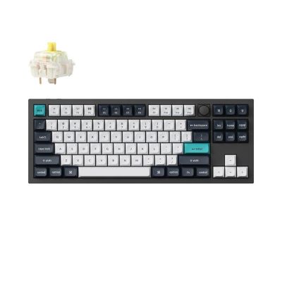 2. Keychron Q3 Max klawiatura Gaming USB + RF Wireless + Bluetooth QWERTY Czarny, Cyjan, Ciemny Niebieski, Biały