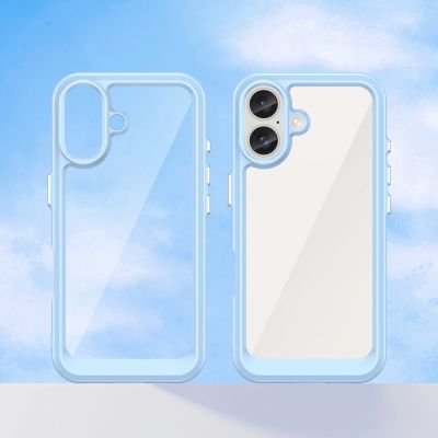 8. Etui Outer Space Case z żelową ramką do iPhone 16 - niebieskie