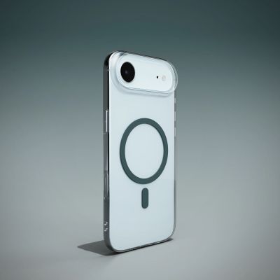 9. Etui Puro Lite Mag TPU+PC kompatybilne z MagSafe na iPhone 17 Air - przezroczyste z turkusowym pierścieniem