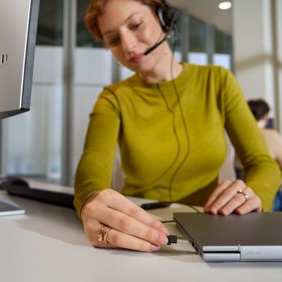 158. Słuchawki przewodowe HP Poly Mission 415 Monaural USB Wired Headset Classic