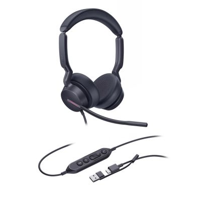 2. Yealink UH46 Dual UC USB-C/A Zestaw słuchawkowy Przewodowa Opaska na głowę Biuro/centrum telefoniczne USB Type-C / USB Type-A Czarny