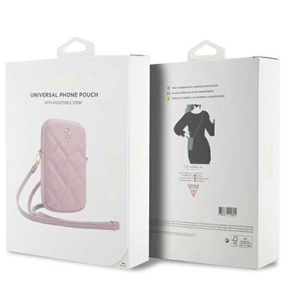 5. Torebka Guess Zip Quilted 4G - różowa