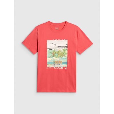5. T-shirt regular z nadrukiem męski 4F 4FRSS26TTSHM4304-63S