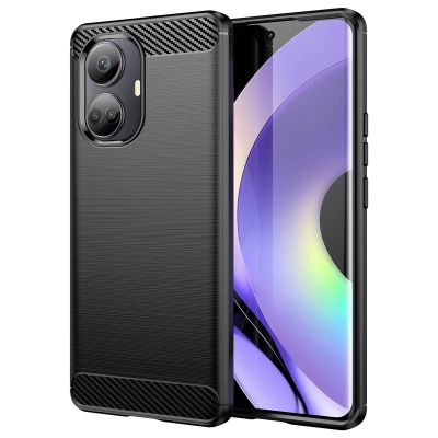 2. Carbon Case etui do Realme 10 Pro+ elastyczny silikonowy karbonowy pokrowiec czarne