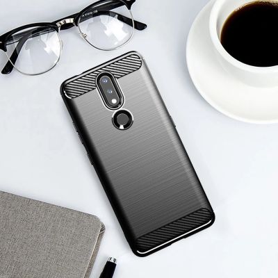 6. Carbon Case elastyczne etui pokrowiec Nokia 2.4 czarny