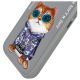 7. Etui Nimmy Glasses Cool Cat na iPhone 16 - szare