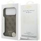 8. Etui Guess Leather 4G Triangle Strass MagSafe na iPhone 17 Pro Max / 18 Pro Max  - brązowe