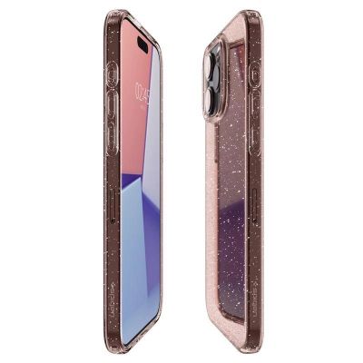 2. Etui Spigen Liquid Crystal Glitter na iPhone 15 Pro Max - różowo-przezroczyste