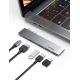 10. HUB Ugreen 60559 2x USB-C / USB-C PD (Thunderbolt 3, 100W, 4K 60 Hz, 10 Gbps) / HDMI 4K 30 Hz / 3x USB 3.0 do MacBook Pro / Air - szary