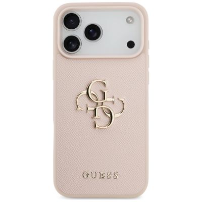 3. Etui Guess Grained Big 4G & Classic Logo na iPhone 17 Pro Max - różowe