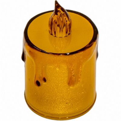 33. ŚWIECA DEKORACYJNA 8 CM AMBER CIEPŁY BIAŁY 1 LED