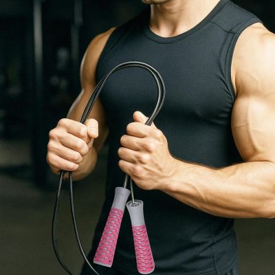 12. SKAKANKA FITNESS PVC 300CM RÓŻOWA ENERO FIT