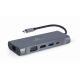 4. GEMBIRD MULTI ADAPTER USB TYPE-C 7 W 1 (HUB3.0 + HDMI + VGA + PD + CZYTNIK KART + DŹWIĘK STEREO), SZARY