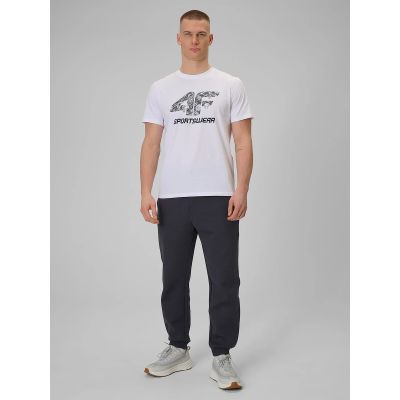 3. T-shirt regular z nadrukiem męski 4F 4FRAW25TTSHM3611-10S