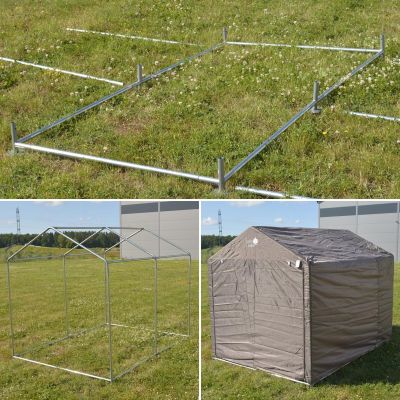 4. PAWILON GARAŻ OGRODOWY 1.57x2.19x1.7M SZARY SASKA GARDEN