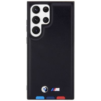 3. Etui BMW Leather Stamp Tricolor na Samsung Galaxy S23 Ultra - czarne