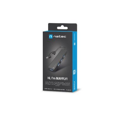 5. NATEC HUB USB-C 3.0 MAYFLY 4-PORTY + ADAPTER USB-A NHU-2023