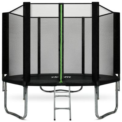 7. VIRTUFIT TRAMPOLINA Z SIATKĄ BEZPIECZEŃSTWA - CZARNA - 305 CM