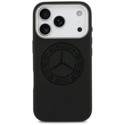 3. Etui Mercedes Silicone Vintage Logo MagSafe na iPhone 17 Pro - czarne